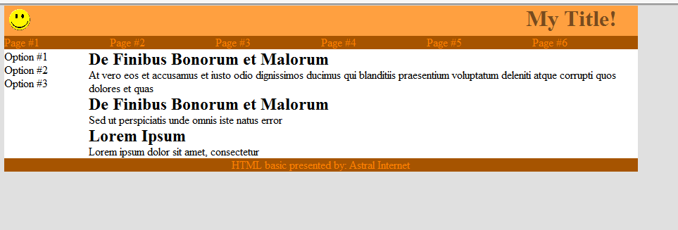 web basis 8 | CSS layout result