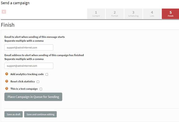 phpList - confirm newsletter settings
