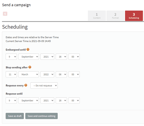 phpList - Scedule newsletter