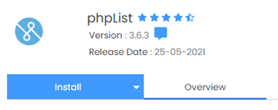 phpList Newsletter installer in Softaculous