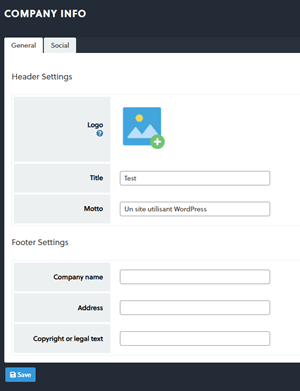 Extension Newsletter - Print screen - company configuration