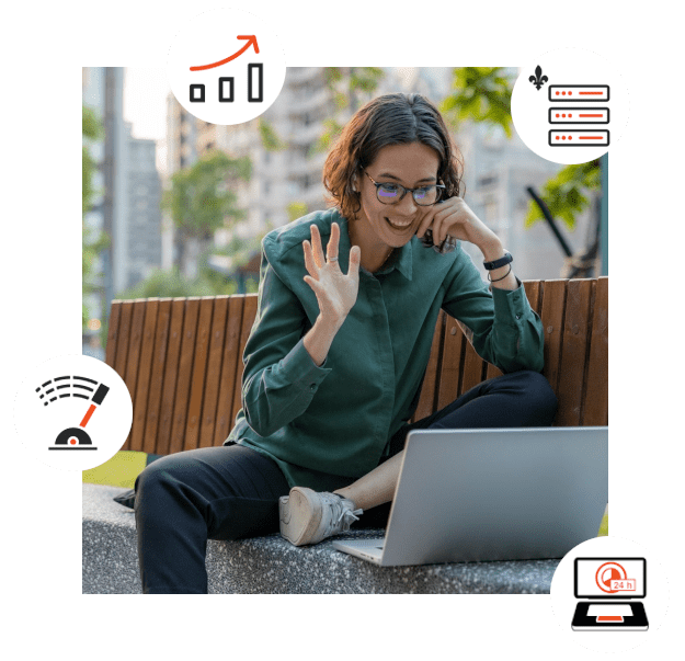 Revendeur d'hébergement - femme qui travaille sur un laptop