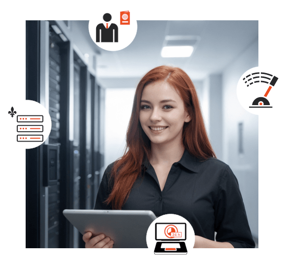 Serveur VPS non géré, femme centre de données