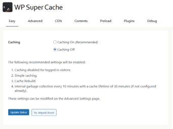 Extension WP Super Cache pour WordPress