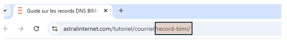 Le Slug URL dans la barre d'adresse du navigateur