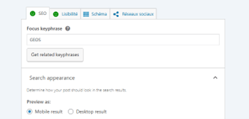 Yoast SEO - Témoins vert pour le SEO et lisibilité