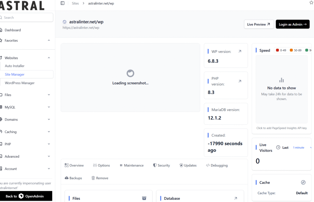 OpenPanel - Gestionnaire de WordPress